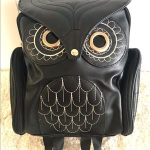 Black Owl Back Pack NWOT